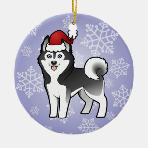 Julsiberian husky/alaskabo Malamute Julgransprydnad Keramik