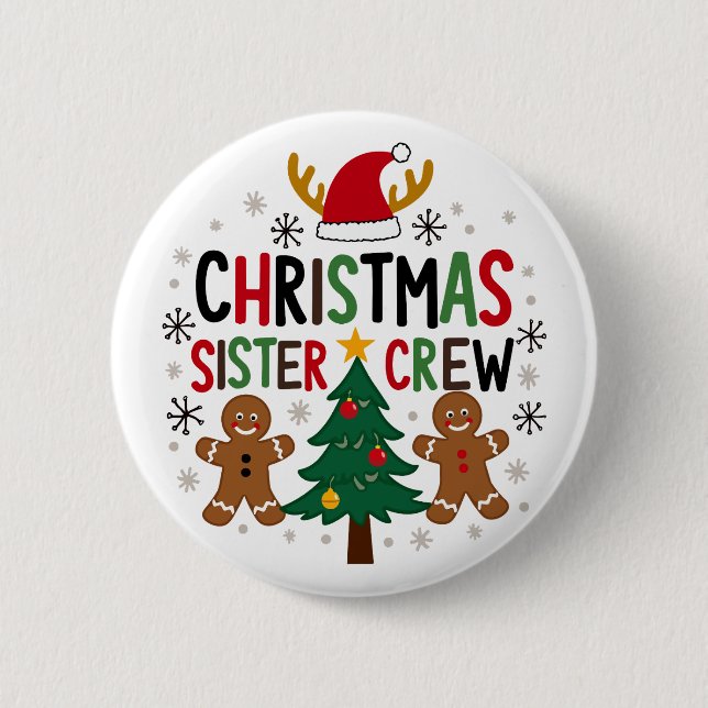 Julsister Crew Festive Gingertea Friends Knapp (Framsida)