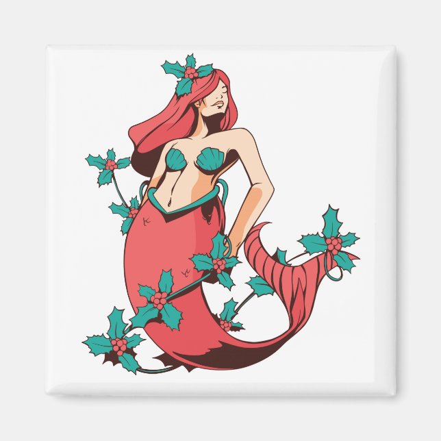 JulSjöjungfru Magnet (Framsidan)