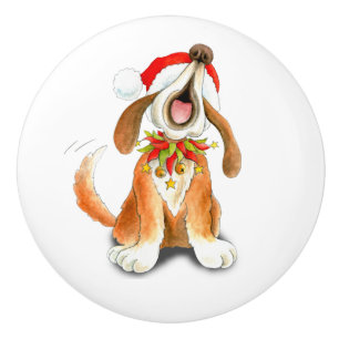 Julsjungande hund konst doorknop knopp