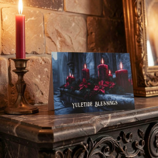 Julsk Blessing Gotiska Jul Ljusstakar Helgkort