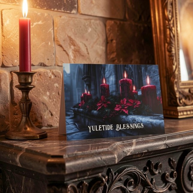 Julsk Blessing Gotiska Jul Ljusstakar Helgkort (Skapare uppladdad)
