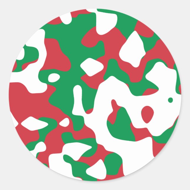 Julsk camouflage runt klistermärke (Framsida)