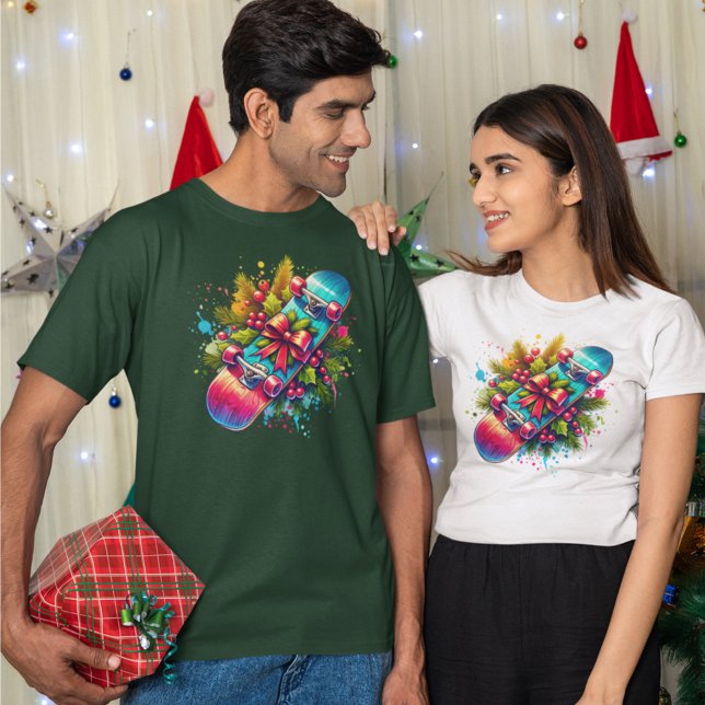 Julskägerbord Red Bow Gräs Grenar T Shirt (Skapare uppladdad)