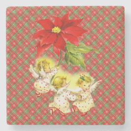 Julskägget med Änglar Stenunderlägg