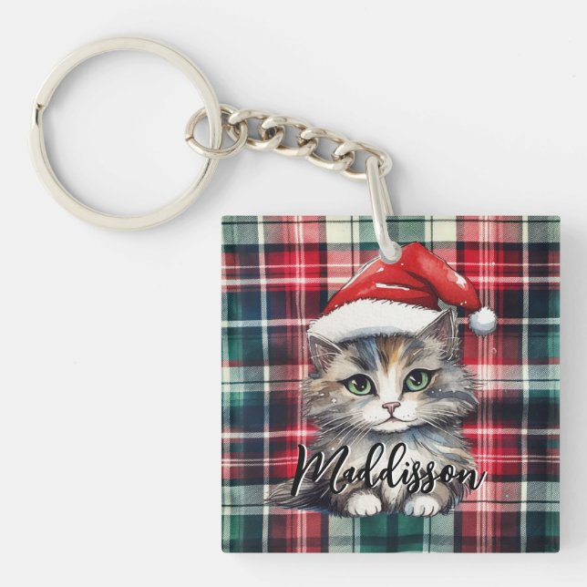 Julskägget Santa Cat med Namn (Framsidan)