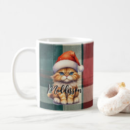 Julskägget Santa Cat med Namn Kaffemugg