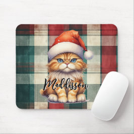 Julskägget Santa Cat med Namn Musmatta