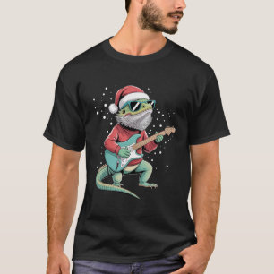 Julskäggig drake som spelar gitarrmusiker  t shirt