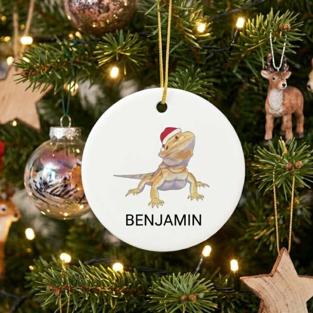 Julskäggig Drake Tomtehatt Julgransprydnad Keramik (Skapare uppladdad)