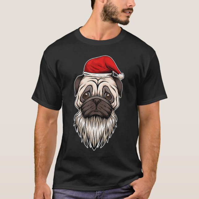 Julskäggspug med tomteluva t shirt (Framsida)