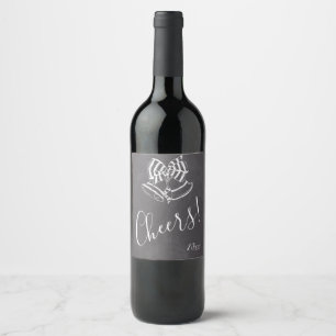 Julskål, Chalkboard Anpassningsbar Vin-etikett Vinflaska Etikett