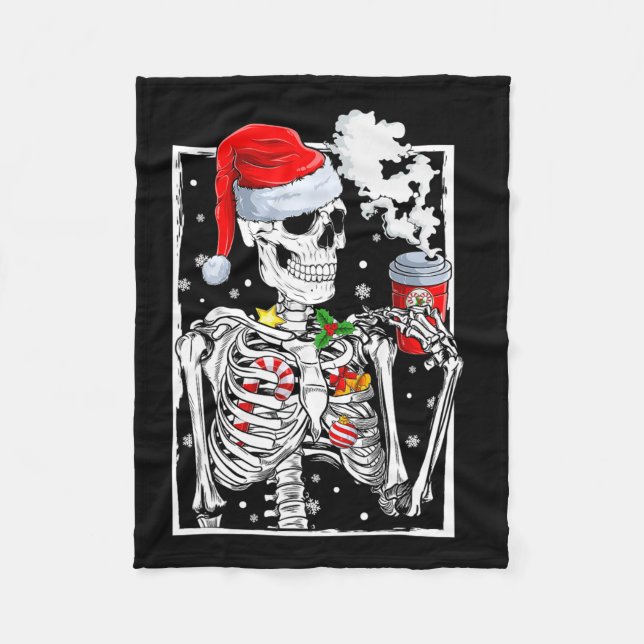 Julskal med leende skulldryck fleecefilt (Framsidan)