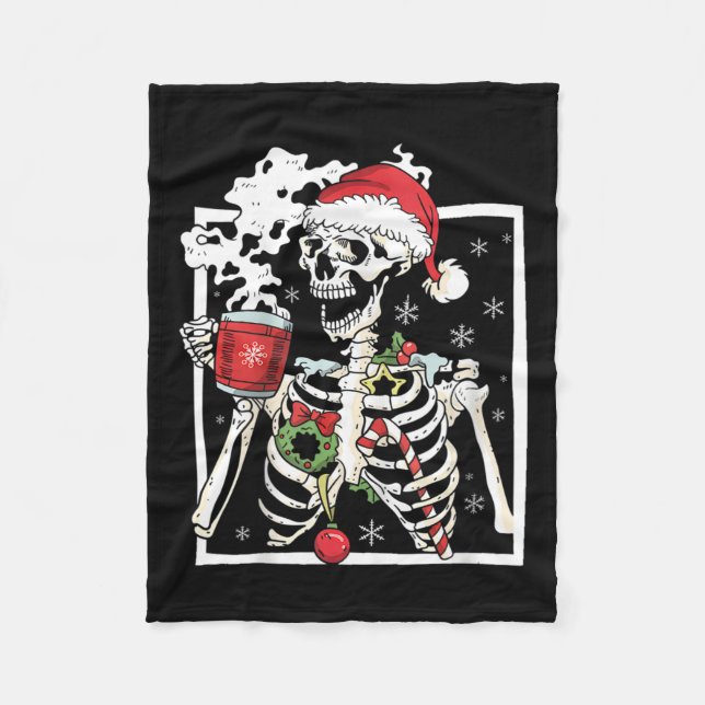 Julskal med leende skulldryck fleecefilt (Framsidan)