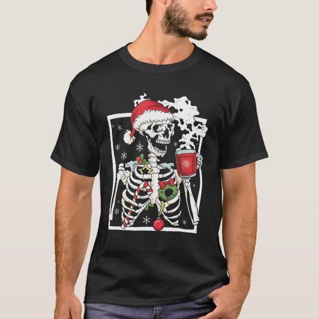 Julskal med leende skulldryck t shirt (Framsida)