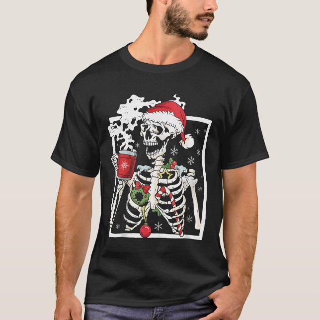 Julskal med leende skulldryck t shirt (Framsida)