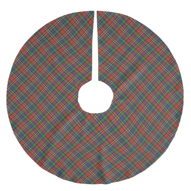 Julskål, röd blå grönt diagonal mönster julgransmatta borstad polyester (Framsidan)