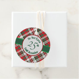 Julskålens ljusa med Öppna inte Gåvor Etiketter