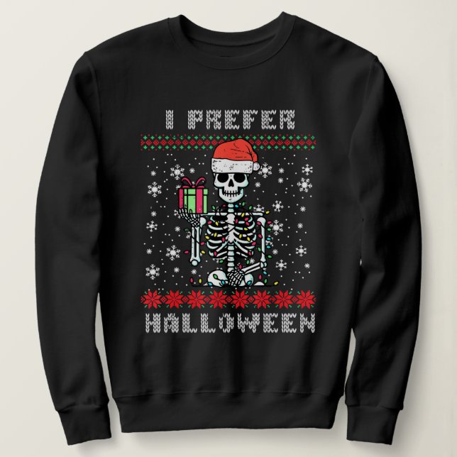 Julskalle Jag föredrar Halloween Fjul T Shirt (Design framsida)
