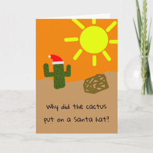 Julskämt med kaktus kort