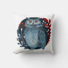 Julskandinavisk uggla av årstidsmodell kudde