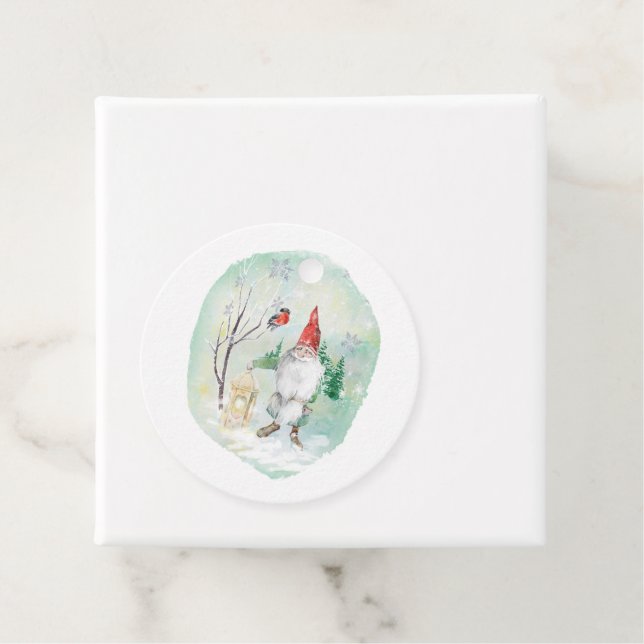 Julskandinaviska Gnome Gåvor Etiketter (På plats)