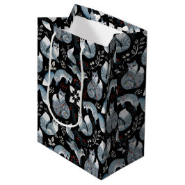 Julskandinaviska nordiska Grått Fox på svart