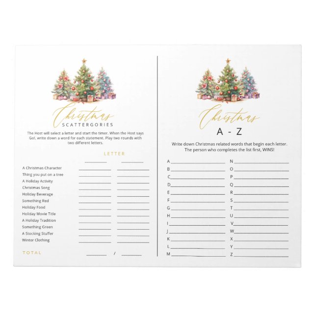 Julskåp A till Z Tear Away Games Anteckningsblock (Framsida)