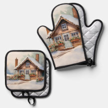 Julskåp i snöslandskap