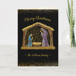 Julskapare Black Guld Typografi Helgkort