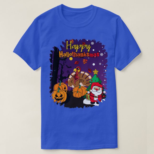 Julskaren Halloween Happy thanksgiving T Shirt (Design framsida)