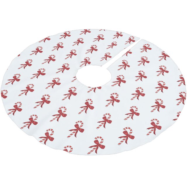 Julskärp sockel med godisrandigt mönster julgransmatta borstad polyester (Vinklad)