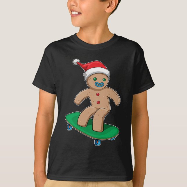 Julskartong för pepparkaksgubbe t shirt (Framsida)