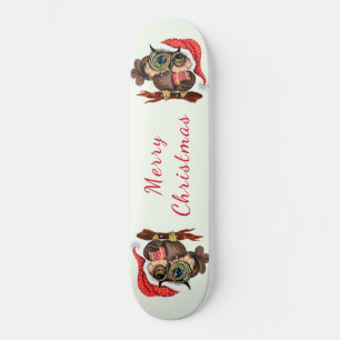Julskateboard Baby Uggla med Gift Mini Skateboard Bräda 18,5 Cm