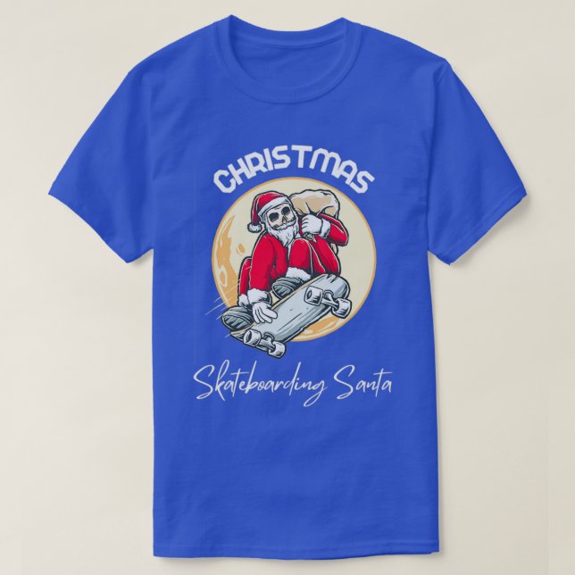 Julskateboardare Santa Helgdagars Gift T Shirt (Design framsida)
