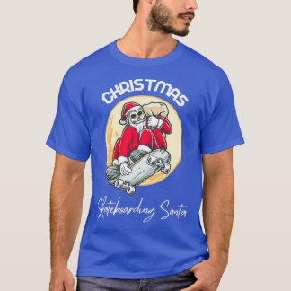 Julskateboardare Santa Helgdagars Gift T Shirt