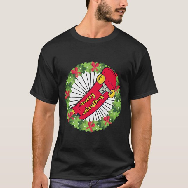 Julskateboardare T Shirt (Framsida)