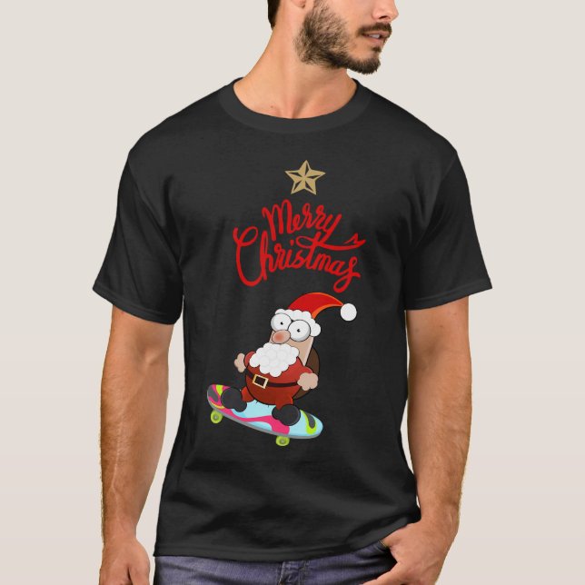 Julskateboardationen Santa Noel s T Shirt (Framsida)