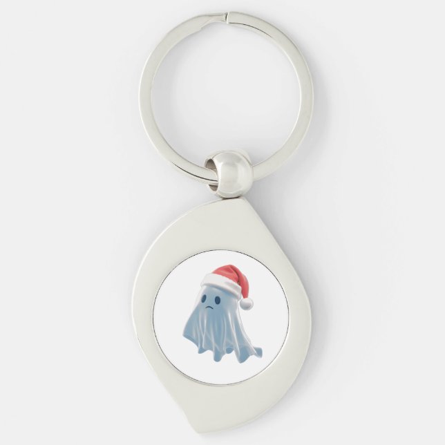 Julskattighet Swirl Silverfärgad Nyckelring (Framsidan)