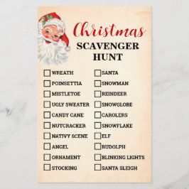Julskavenger Hunt Santa Game Card Flygblad