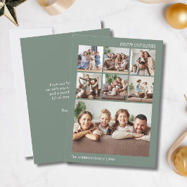 Julskick 7 Familjefotokollage Sälggrön Julkort