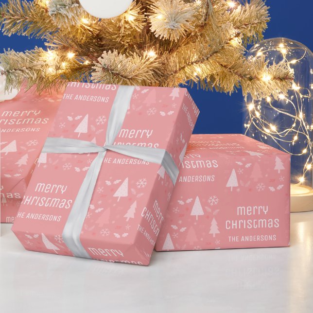Julskick Familjenamn Rosa Presentpapper (Helgdagar)