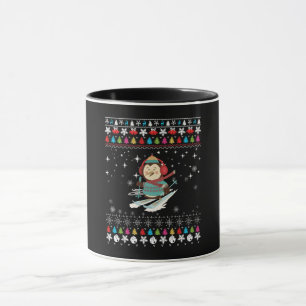 Julskidåkande pingvin jul mugg