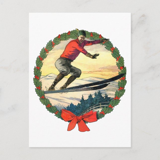 Julskidhopp Helg Vykort (Framsida)