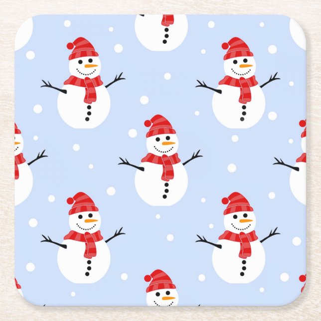 Julskidtomtar Underlägg Papper Kvadrat (Framsidan)