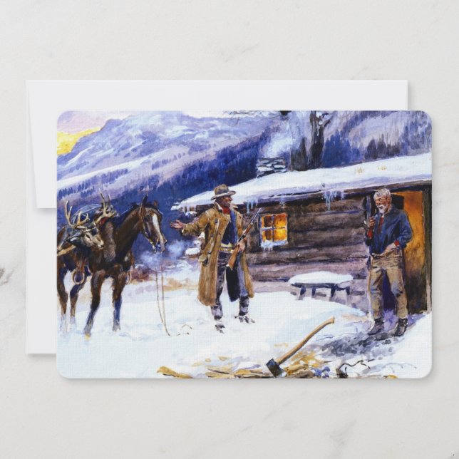 "Julskinka" av Charles M Russell Inbjudningar (Framsida)