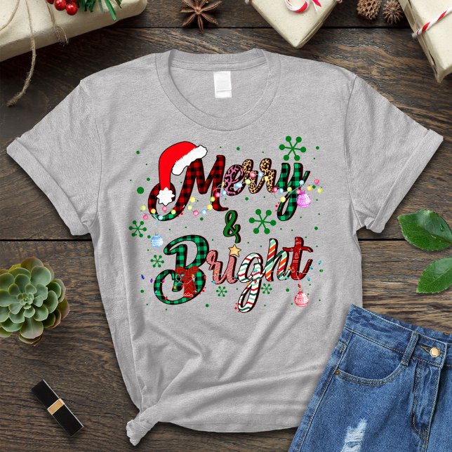 Julskirrt, Merry och Bright T Shirt (Skapare uppladdad)