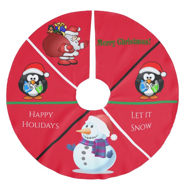 Julskirten anpassningsbar träd. julgransmatta borstad polyester (Framsidan)