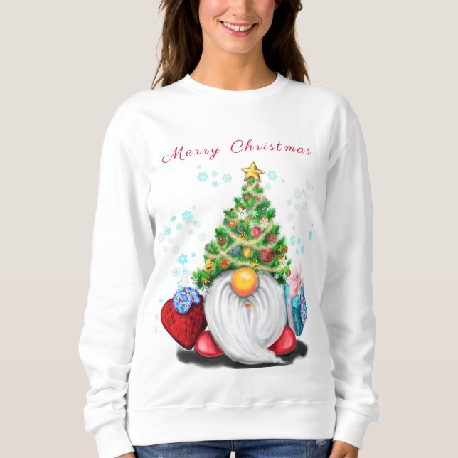 Julskjorta Cute Gnome med gåvor T Shirt (Framsida)
