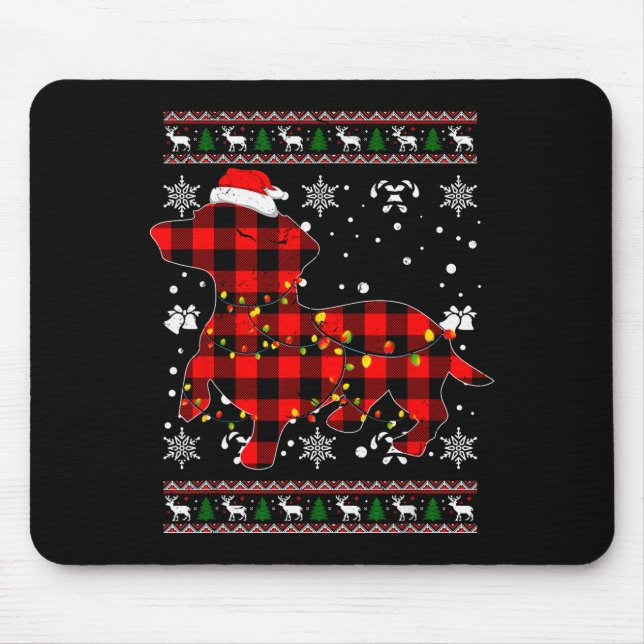 Julskjorta för Dachshund-älskare present Santa Buf Musmatta (Framsidan)